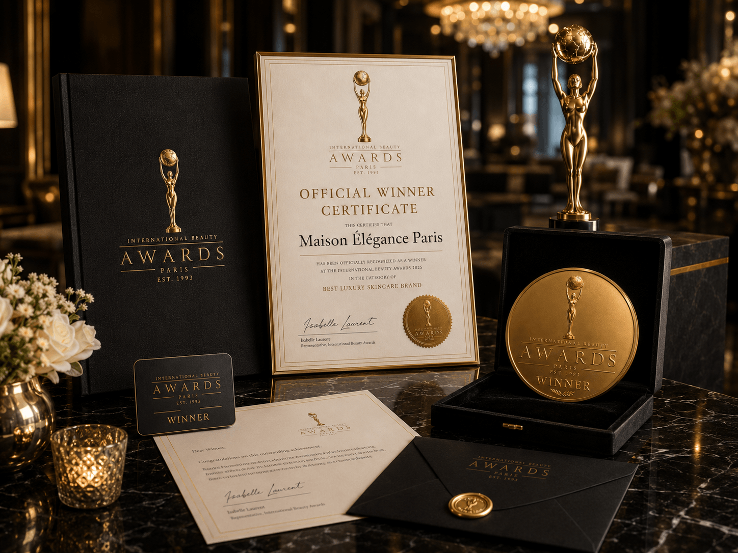 International Beauty Awards certificate visual